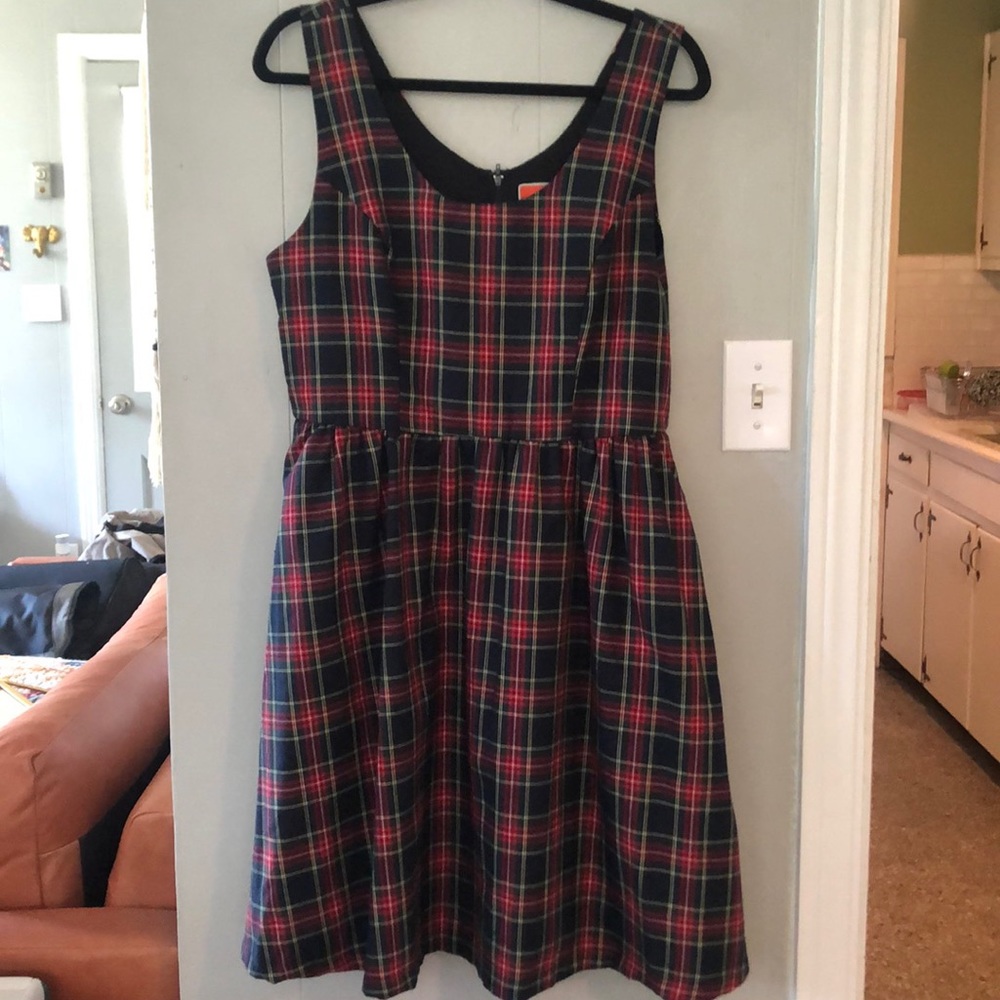 ModCloth Optimistic Effect Pocket Dress- Plaid L